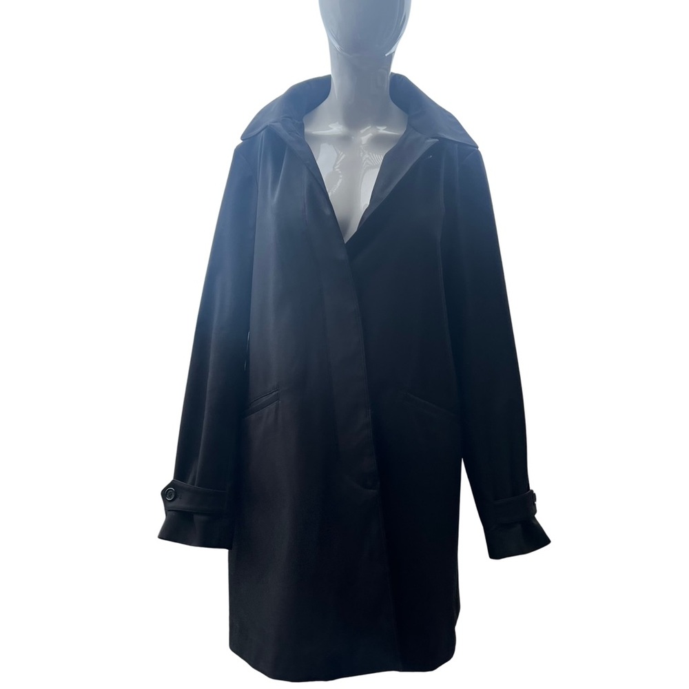 Lauren Ralph Lauren Black Raincoat Jacket Medium | Hooded Lightweight Trench